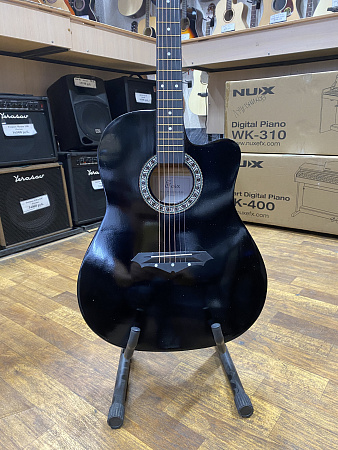 Акустическая гитара Foix FFG-2039BK с чехлом черная, с вырезом