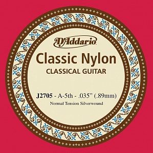 Струна №5 J2705 Classical  D'Addario для классической гитары, нейлон, норм. натяжение