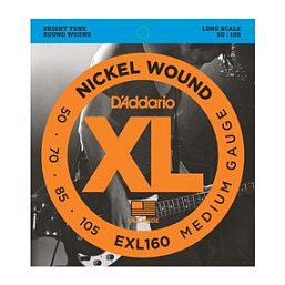 Струны D`Addario EXL160 Nickel Wound Bass, Medium, 50-105, Long Scale в музыкальном интернет-магазине Маэстро. Цена 2 750 руб.