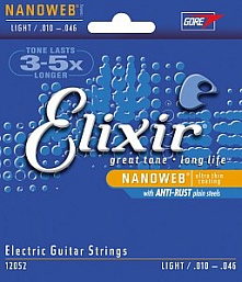 Струны для электрогитары Nanoweb Elixir 12052, 10-46 в музыкальном интернет-магазине Маэстро. Цена 1 220 руб.
