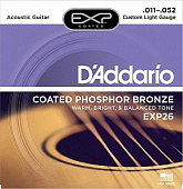 Струны для акустической гитары Custom Light 11-52 D`Addario EXP26 COATED PHOSPHOR BRONZE в музыкальном интернет-магазине Маэстро. Цена 910 руб.