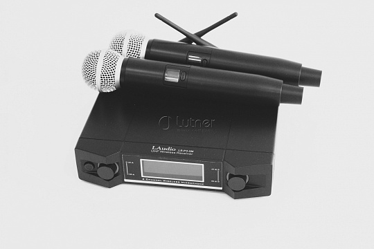 Двухканальная вокальная радиосистема, 2 ручных передатчика, LAudio LS-P3-2M