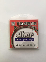 6А202 Silver Комплект струн для акустической гитары, посеребренные, 9-43,  EMUZIN в музыкальном интернет-магазине Маэстро. Цена 600 руб.