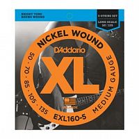 Струны D`Addario EXL160-5 Nickel Wound 5-String Bass, Medium, 50-135, Long Scale