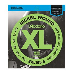 Струны D`Addario EXL165-6 Nickel Wound 6-String Bass, Custom Light, 32-135, Long Scale в музыкальном интернет-магазине Маэстро. Цена 4 500 руб.