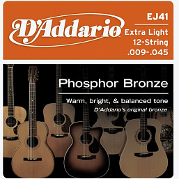 Струны для 12-ти струнной гитары D`Addario EJ41 в музыкальном интернет-магазине Маэстро. Цена 2 000 руб.