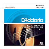 Струны D`Addario EJ11 80/20 Bronze Acoustic Guitar Strings, Light, 12-53 в музыкальном интернет-магазине Маэстро. Цена 800 руб.