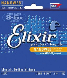Струны для электрогитары Nanoweb Elixir 12077, 10-52 в музыкальном интернет-магазине Маэстро. Цена 1 220 руб.