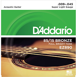 Струны для акустической гитары D`Addario EZ890 в музыкальном интернет-магазине Маэстро. Цена 800 руб.