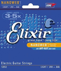 Струны для электрогитары Nanoweb Elixir 12052, 10-46